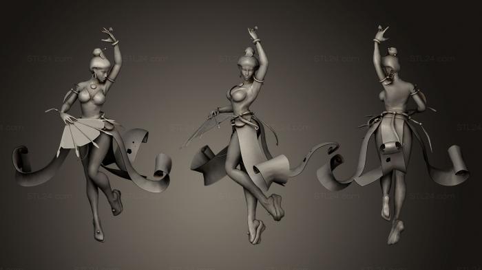 Статуэтки девушки (Танцор с клинком, STKGL_0175) 3D модель для ЧПУ станка